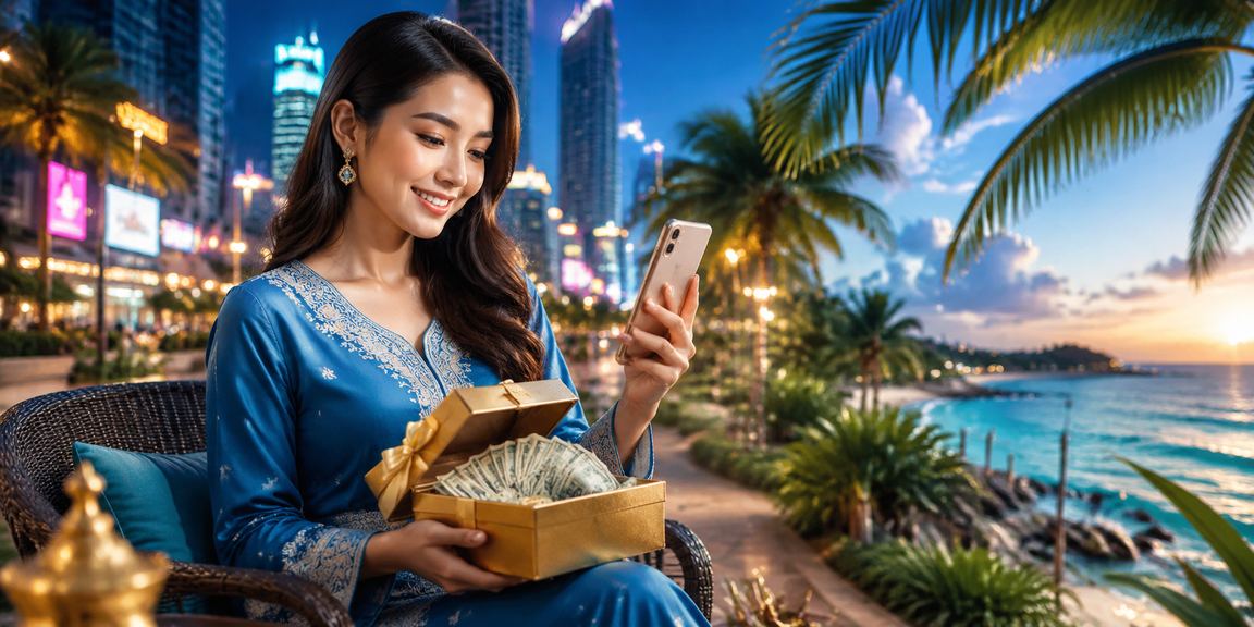 Pemain mengakses odds perlawanan surga55 melalui telefon bimbit di Kuala Lumpur