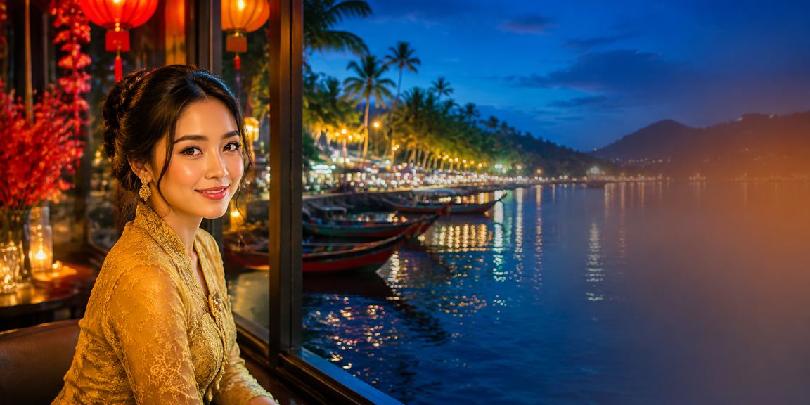 Pemain wanita bertaruh blackjack di surga55 menggunakan telefon bimbit di Langkawi